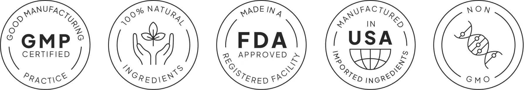 Quality and certification icons